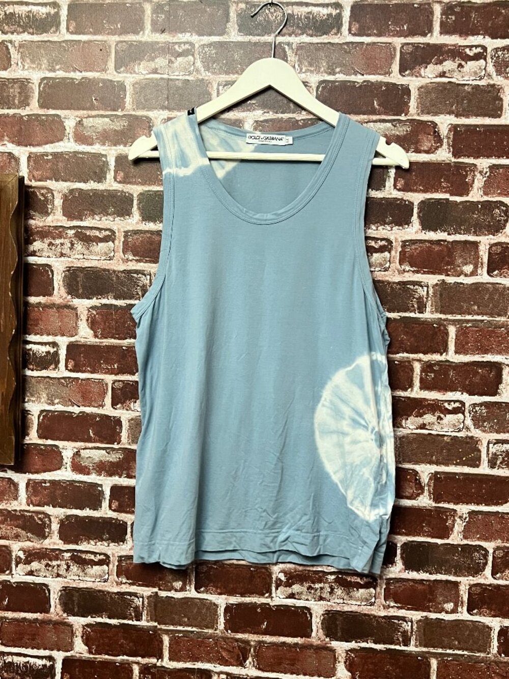 Dolce & Gabbana Blue Tie-Dye Tank Top Size 54